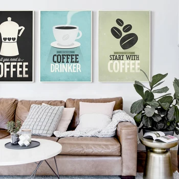 Preprost Retro Radi Kavo Plakat, A4 A2 Platno Umetniško Slikarstvo Natisniti Sliko Steno Dnevna Soba Lounge, Restavracija Dekoracijo Freske