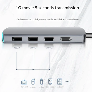 Primeren za Apple Laptop Tip-C Priklopne Postaje USB 3.0