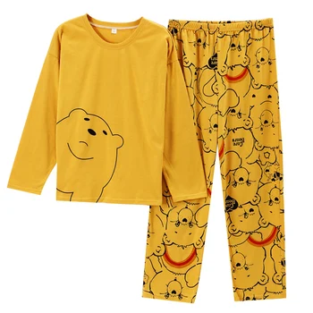 Prowow Jeseni, Pozimi Pižamo Bombaž Risanka Homewear Dolg Rokav Sleepwear Udobno Svoboden Pižame Ženski Pijama More PJS