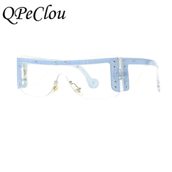 QPeClou 2020 Novo Vintage Plastičnih Kvadratnih Punk Sončna Očala Ženske Modni Zakovice Moderna Ženska Sončna Očala Pregleden Okvir Očal