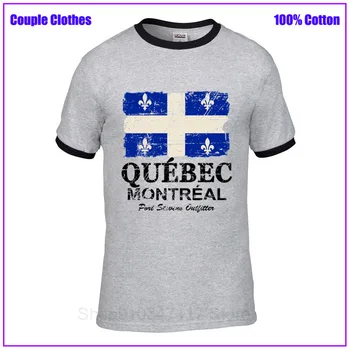 Quebec Zastavo bombaž Moški majica s kratkimi rokavi vrhovi t-shirt vojaške tshirt letnik hombre darilo za rojstni dan oblačila prijatelji dropshipping