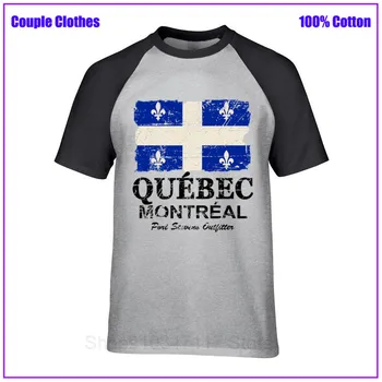 Quebec Zastavo bombaž Moški majica s kratkimi rokavi vrhovi t-shirt vojaške tshirt letnik hombre darilo za rojstni dan oblačila prijatelji dropshipping