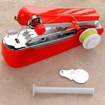 Rdeča Mini Šivalni Stroji Needlework Akumulatorski Ročni Oblačila Uporabna Prenosni Šivalni Stroji Handwork Orodja Pribor