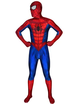 Rdeče Modra Končni Kostum 3D Tiskanja Lycra Spandex Bodysuit Halloween Kostum Cosplay Zentai Obleko