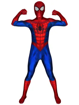 Rdeče Modra Končni Kostum 3D Tiskanja Lycra Spandex Bodysuit Halloween Kostum Cosplay Zentai Obleko