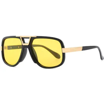 Retro Kvadratnih sončna Očala Moške blagovne Znamke Oblikovalec Dvojno Mostov Moda Premaz sončna Očala Ženske jasno Gradient Vožnje očala FML