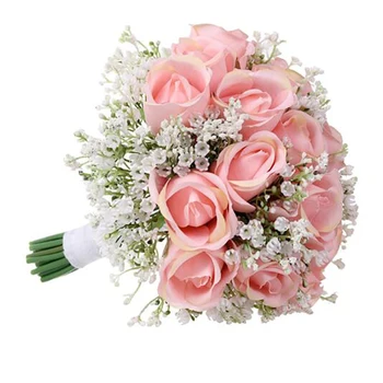 Romantično Poroko holding Pisane Zapestje Corsage Družico Sestre Strani cvetje Umetno Nevesta Cvetje Za Poročni Ples