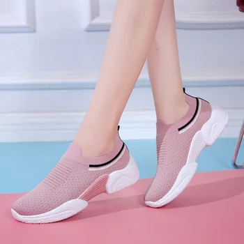 SAGACE Dame moda dekle prugasta elastični trak dihanje superge čipke ženske letenje tkane dihanje priložnostne čevlji, športni čevlji