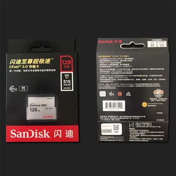 SanDisk Extreme Pro CFast2.0 CF Kartica 64GB 128GB 515MBS Pomnilniško Kartico 64 128 GB Flash kartice Sim Carte Memoire KS za Kamero