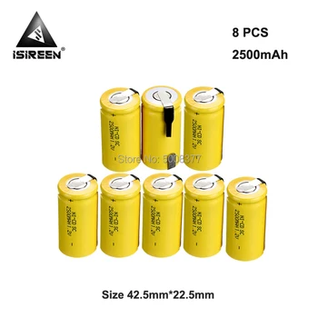 SC Ni-CD 2500mAh 1,2 V Polnilne Celice, Baterije DIY Električnih baterijskih vložkov Subc baterije za polnjenje Ni-CD Akumulator, Elektronske Igrače zobna ščetka