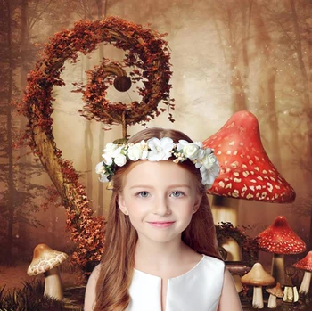 SeekPro Cvetlični Steno pravljice mushroom otrok Novorojenček Dojenček Foto Ozadje, Natisnjena v zaprtih prostorih Studio Fotografske Okolij 9002