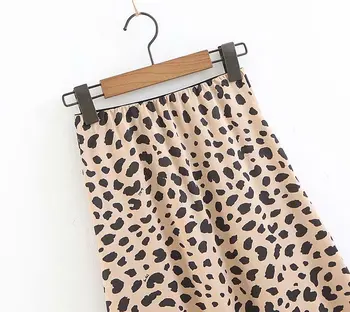 Seksi leopard tiskanja krilo ženske Poletje visoko pasu krilo Ulične korejski moda A-line midi krilo 2018 Retro faldas mujer