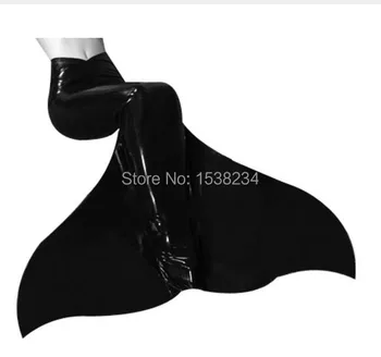 Seksi, polno iz lateksa morska deklica Rep telo obleko gume catsuit Black Jumpsuit skupna igra bo ustrezala enotno obleko bodycon
