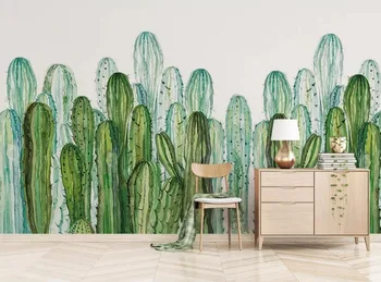 [Self-Adhesive] 3D Zeleni Kaktus Ozadju 33 Stene Papirja zidana Stena Natisniti Nalepko Stenske Freske