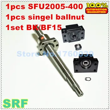 SFU2005 C7 Valjani Ballscrew 1pcs RM2005 L=400mm+1pcs eno ballnut+1pcs BK/BF15 konec podpore za CNC del