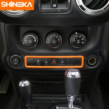 SHINEKA Avto ABS Notranje zadeve Sili Svetlobe Gumb Okvir Pokrova Dekoracijo Nalepke Za Jeep Wrangler 2011-2017 Avto Styling