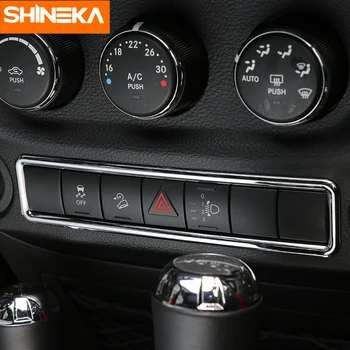 SHINEKA Avto ABS Notranje zadeve Sili Svetlobe Gumb Okvir Pokrova Dekoracijo Nalepke Za Jeep Wrangler 2011-2017 Avto Styling