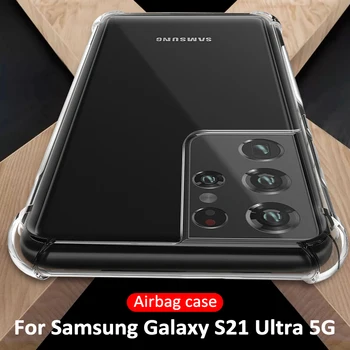 Shockproof Ohišje Za Samsung Galaxy S21 Ultra Plus S20 FE Pregleden TPU Ohišje Za Samsung S21+ S21 S10 S20 Plus Ultra S10E Lupini