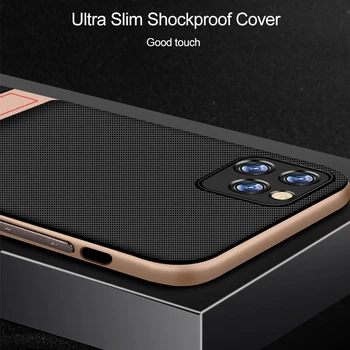Shockproof Primeru za iphone 12 Pro Max 12 mini Pokrov z Imetnik Ultra Slim Gume Telefon Primerih Non-Slip Zaščitni Lupini Coque