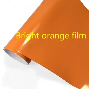 Sijajna Oranžna vinil Auto Avto Styling Avto in motorno kolo nalepke Vinyl Zaviti Film Sprostitev Zraka Nalepko Nalepko Stanja Dodatki