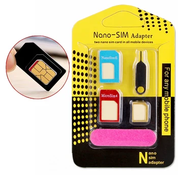 SIM Adapterje Univerzalno 5 v 1 NanoSIM Kartico Micro Standardni Adapter Pretvornik za Telefon mobilni telefon dodatki попсокет