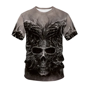 Slayer Poletje 2021 Ustvarjalne T-Shirt 3D Tiskanja Moški Ženske Priložnostne Modni T-Shirt Lobanje Hip-Hop T-Shirt Rock Metal Band Ulica Vrhovi