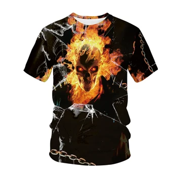 Slayer Poletje 2021 Ustvarjalne T-Shirt 3D Tiskanja Moški Ženske Priložnostne Modni T-Shirt Lobanje Hip-Hop T-Shirt Rock Metal Band Ulica Vrhovi