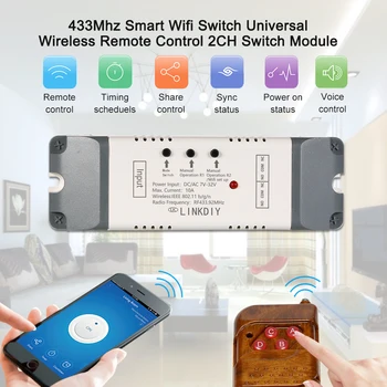 Smart Wifi Stikalo 433Mhz Univerzalni Brezžični Daljinski upravljalnik Stikalo Modul 2-KANALNI DC/AC7-32V Odštevalnik Telefon Daljinski upravljalnik je Združljiv