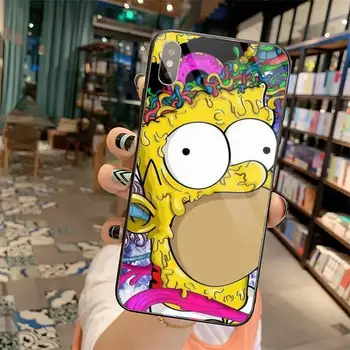 Smešno Homer J. Simpson Telefon Primeru Kaljeno steklo Za iphone 5C 6 6S 7 8 plus X XS XR 11 PRO MAX