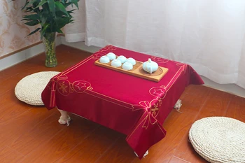 Sodobna kvadratnih Saten Prtom mantel nappe vezene čipke čaj aparat Tabela Kritje krpo, kuhinjo, jedilnico Poroka stranka Dekor