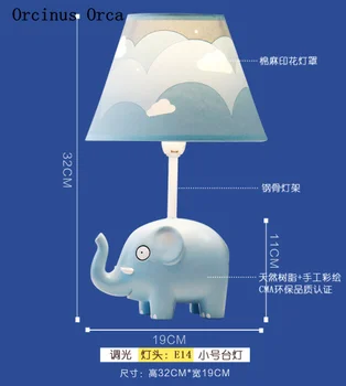 Sodobne ustvarjalne luštna majhna slon namizno svetilko študija spalnica postelji svetilko risanka led zaščita oči dekorativna namizna svetilka