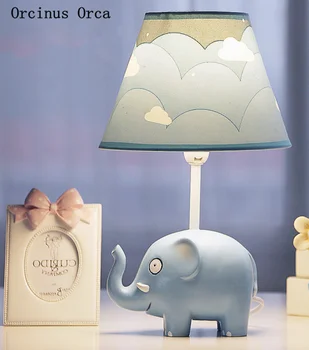 Sodobne ustvarjalne luštna majhna slon namizno svetilko študija spalnica postelji svetilko risanka led zaščita oči dekorativna namizna svetilka