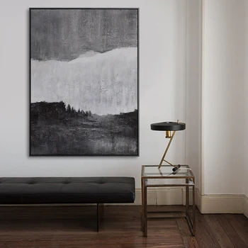 Sodobno abstraktno dekorativni oljna slika Preprost dnevni sobi velika zidana črno in belo velikan slike verandi vertikalne različice