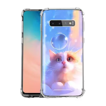 Srčkan Živali Mačka Primeru Telefon za Samsung Galaxy S20 FE S10 S8 S9 Opomba 10 Lite Plus 9 S10e 20 Ultra 5G, zračna Blazina Mehka Pokrov