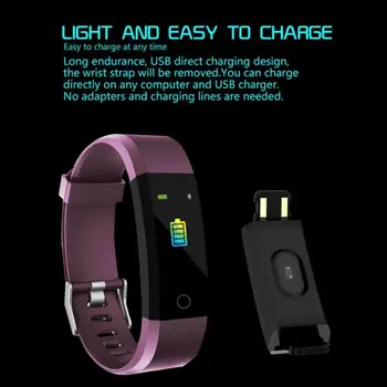 Srčni Utrip, Krvni Tlak Monitor Visoke Svetlosti Barvit Zaslon Smart Zapestnica Manšeta Fitnes Tracker Smart Band