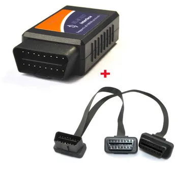 Super Bluetooth Brest 327 OBD Kabel Shrani Paket ELM327 V2.1 Kodo Bralnik In OBD2 16pin Podaljšek Avto Orodje za Diagnostiko,