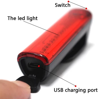 Super svetla USB Izposoja Luč Flash Lučka za Kolo, Zadnje Luči LED MTB Noč Varnost opozorilna Lučka Kolesarjenje Nepremočljiva Rep Lučka