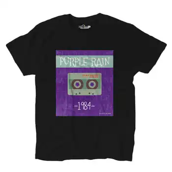 T-shirt Purple Rain Glasbe Kasetni Trak Radio Dance, Pop, Rock Let 80 Fashion Design 2 S