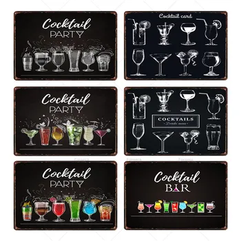 Tablo Umetnosti Kovinski Znak Zanikrni Elegantna Cocktail Party Tin Steno Glasbe Bar, kuhinjo, Trgovino, Restavracijo, Dekoracijo 30X20CM