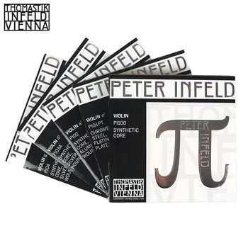 Thomastik Peter Infeld (PI100) Violino Niz Celoten sklop ,Platinum E--Srebro D,Srednje Merilnik, Žogo-End,Narejen v Avstriji