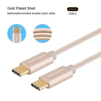 Tip USB-C-C-Kabel, Pleteni USB 2.0 Tip C (USB-C) Tip C Podatkovni Kabel za Polnjenje, (3A), Združljiv MacBook (Pro