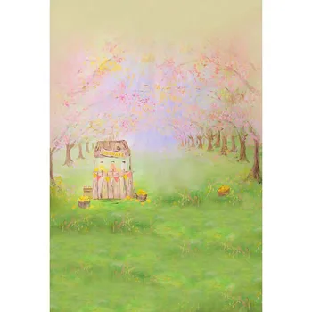 TR 8x8FT Bokeh Roza Sakura Cvetje Cvet Park Drevesa, Trave Pot Predor, ki Meri Fotografija Studio Ozadje Ozadje Vinil