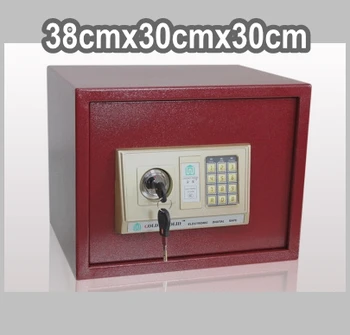 Tri-color vse jekla dvojno plast gospodinjski ANTITHEFT steno omejeno elektronske ključavnice strongarmer sef a4 38x30x30cm