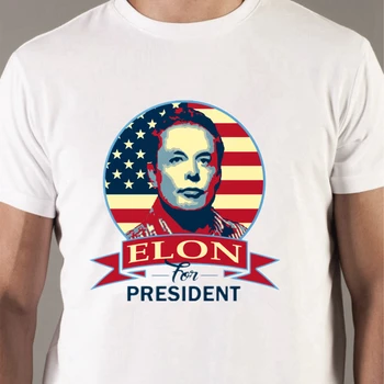 TriDitya 50493# Elon Musk za predsednika majica s kratkimi rokavi moški tshirt vrh tee poletje Tshirt moda kul O vratu kratkimi rokavi Tshirt