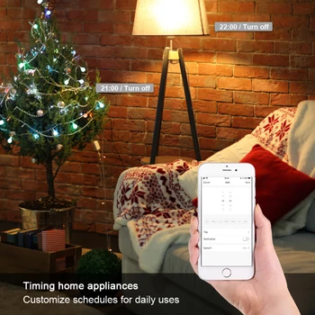 Tuya Smart Svetlobo Daljinskega upravljalnika WiFi Zatemnitev Vtičnico na Prostem LED Žarnice Božič Luči Niz Timing Glas Stikalo Pametna Vtičnica