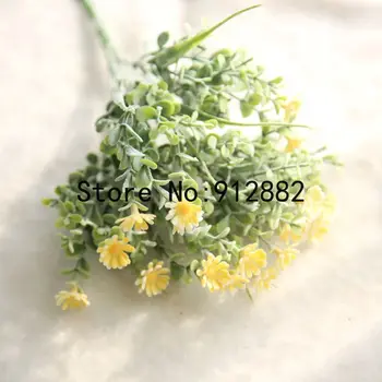 Umetni divje Chrysanthemum Vrt Poročni šopek Doma Dekoracijo ponaredek travi umetna trava, umetne rastline