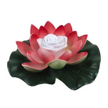 Umetni Lotus-oblikovan Spremenila Plavajoče Cvet LED Svetilke Vode Bazen, ki Želijo Svetlobe 18 cm Vključno Z Baterijo Cvetje