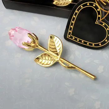 Umetni Večno Rose Doma Dekor Valentinovo Darilo Romantično Umetno Kristal Rose Cvet Obrt Ornament z Box Valentines Darilo