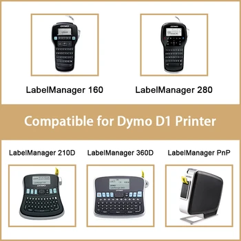 UniPlus 45018 Dymo D1 Oznaka Kasete za Dymo MobileLabeler LM400 LabelPoint 300 Tiskalnik Trak Črno na Rumenem 12 mm Oznaka za Kavo