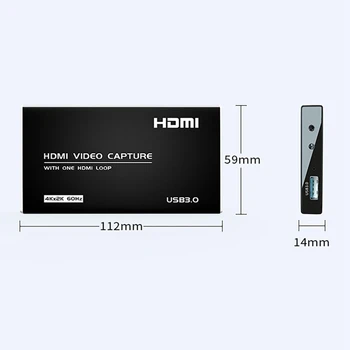 USB 3.0, HDMI, Zajem Video Kartica HD 4K 60Hz Zanke Iz Igre Snemanje Polje,za OBS/OS X/Linux/Windows Črn